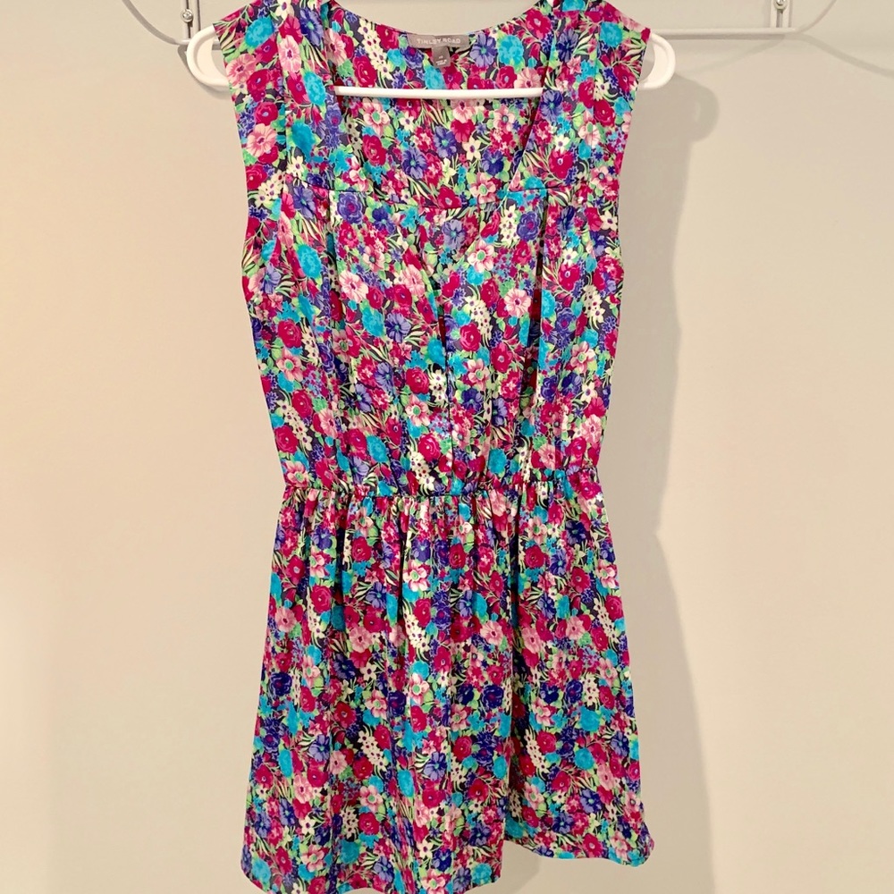 Tinley Road floral silk dress 💙💕💜